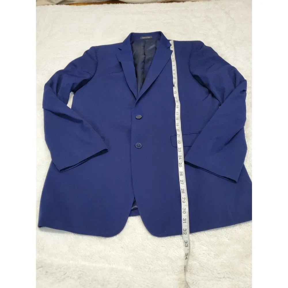 Calvin Klein Blue Office Suit Jacket Blazer 42L Pant 37x32 Classic Work Formal